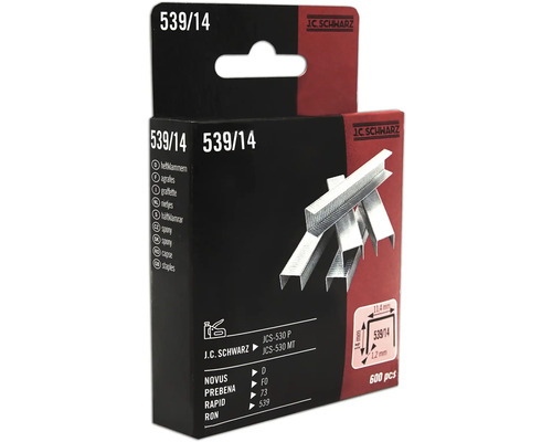 J.C. SCHWARZ Nieten type 539/14 lengte 14 mm, 600 stuks J C Schwarz nietjes 539/14, 600 stuks, in verpakking