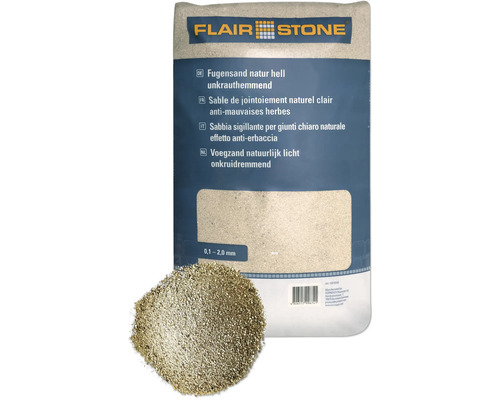 FLAIRSTONE Onkruidremmend Voegzand naturel licht, 20 kg Zak voegzand natuurlijk licht onkruidremmend van Flair Stone