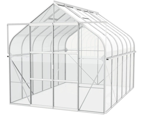 Kas met stalen frame en glazen panelen