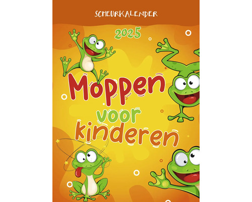 Scheurkalender 2025 met grappen voor kinderen en kikkerillustraties