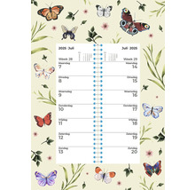 Kalender met vlindermotief voor juli 2025