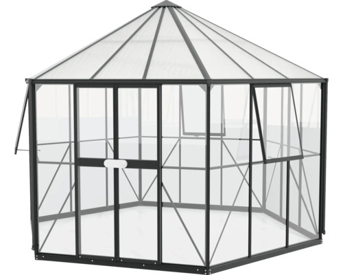 Tuinkas met stalen frame en polycarbonaat platen