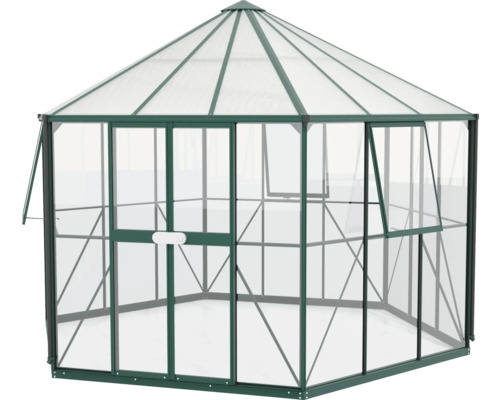 Tuinkas met stalen frame en polycarbonaatplaten