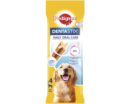 PEDIGREE Honden Snack Dentasticks Maxi Single 154 gr 4 st Pedigree Dentastix Daily Oral Care voor grote honden vanaf 25 kg, 4 stuks