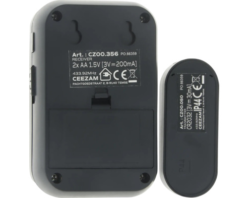 Ceezam draadloze deurbel set, bestaande uit zender en ontvanger