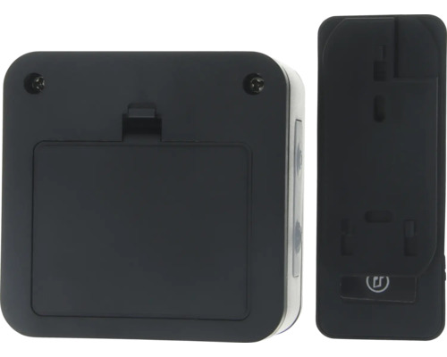 Achteraanzicht van de deursensor en magneetcontact