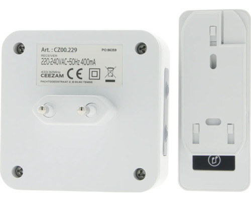 Ceezam draadloze deurbel set bestaande uit zender en ontvanger