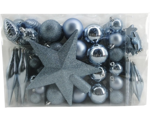 LAFIORA Kerstbal kunststof blauw 104 st.