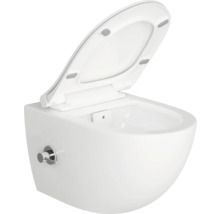 Wandcloset met diepspoeling, open spoelrand en toiletzitting