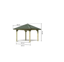 KARIBU Paviljoen Classic Achtrup 1 geïmpregneerd vurenhout 338x338 cm