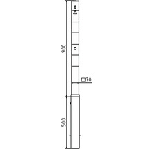 Technische tekening met afmetingen in millimeters