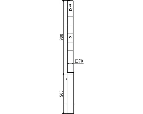 Technische tekening met afmetingen in millimeters