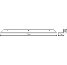 Technische tekening van een muurafdekking met afmetingen