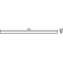 Technische tekening van een metalen buis met de afmetingen 1500 millimeter lengte en 48 millimeter diameter.