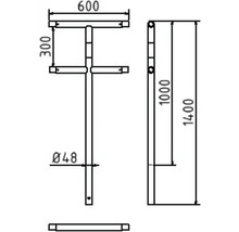 Technische tekening van een product met maatvoering in millimeters