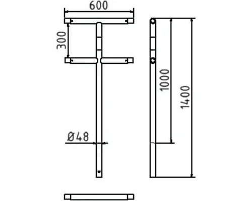 Technische tekening van een product met maatvoering in millimeters