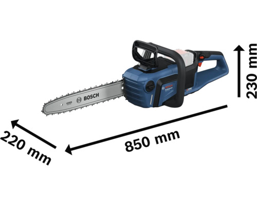 Bosch accu kettingzaag met afmetingen