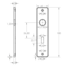 PERTURA Schild met sleutelgat SL56 zwart, 2 stuks