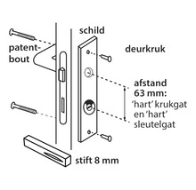 PERTURA Schild met WC-/badkamersluiting WC63/8 zwart, 2 stuks