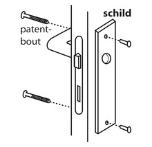 Deurbeslag met patentbouten