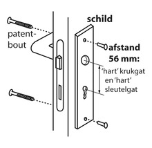 PERTURA Schild met sleutelgat SL56 aluminium F1, 2 stuks