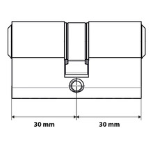 Technische tekening van een cilinder met maatvoering van 30 millimeter.