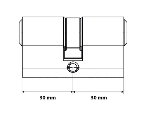 Technische tekening van een cilinder met maatvoering van 30 millimeter.