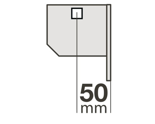 Technische tekening met afmeting 50 millimeter