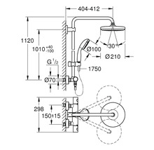 GROHE Regendoucheset Vitalio Start 210 Ø21 cm incl. thermostaatkraan 2653800 chroom