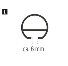 Symbool voor een diameter van circa 6 millimeter