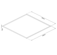 Vierkant frame met afmetingen van 259 bij 259 centimeter en een dikte van 4 centimeter