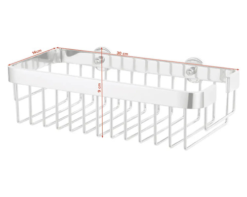 Doucheplank van metaal met zuignappen, 30x14x9 cm