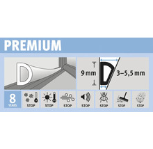 FIX-O-MOLL Premium rubber tochtband D zelfklevend wit 9 mm x 50 m