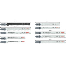 Verschillende Bosch decoupeerzaagbladen voor hout en laminaat in verschillende maten