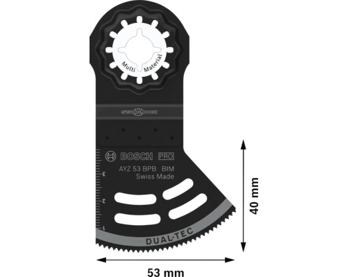 Bosch Pro decoupeerzaagblad AYZ 53 BPB BIM Multi Material, 53 mm breed en 40 mm hoog