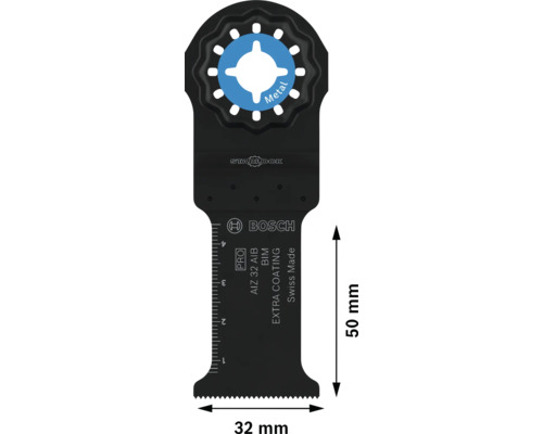 Bosch invalzaagblad met Starlock-opname, AIZ 32 AIB, BIM, geschikt voor metaal, met een lengte van 50 mm en een breedte van 32 mm