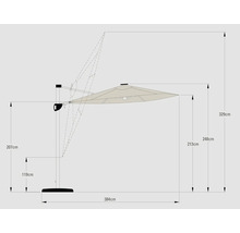 SOLUNA Zweefparasol Led beige Ø 300 cm