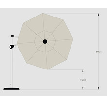SOLUNA Zweefparasol Led beige Ø 300 cm