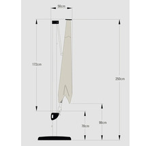 SOLUNA Zweefparasol Led beige Ø 300 cm
