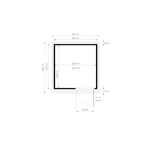 Plattegrond met afmetingen van een gebouw