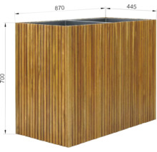 Houten plantenbak met afmetingen 870 x 445 x 700 mm