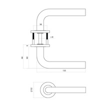 INTERSTEEL Deurkruk paar Q2 op rozet gunmetal