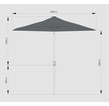 SOLUNA Parasol LED antraciet Ø 300 cm