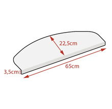 Afdekking met afmetingen 65 cm lengte, 22,5 cm breedte en 3,5 cm dikte.