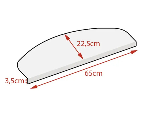 Afdekking met afmetingen 65 cm lengte, 22,5 cm breedte en 3,5 cm dikte.