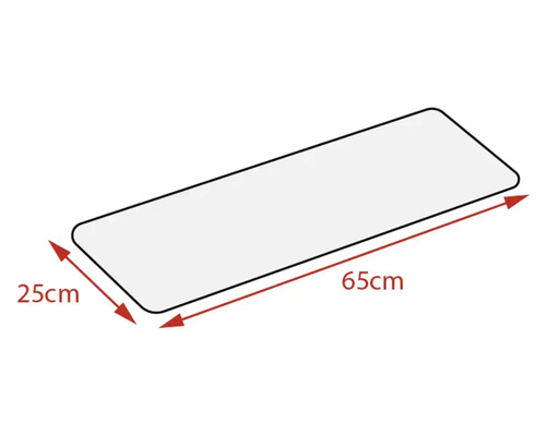 Afbeelding van een mat met de afmetingen 25 x 65 centimeter