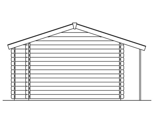 Illustratie van een blokhut tuinhuis.