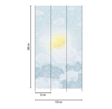 A.S. CRÉATION Fotobehang vlies 77064-1 Lilly & Luis zon wolken blauw wit