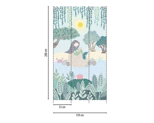 Fotobehang met zeemeerminnenmotief en maatvoering