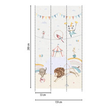 Behang met circusmotieven, afmetingen 280 cm x 159 cm